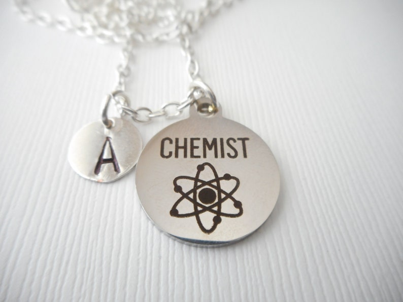 Initial Necklace gift for teacher physics gift school Chemist Chemical graduation gift classes Chemist Gift dna biochemistry gift