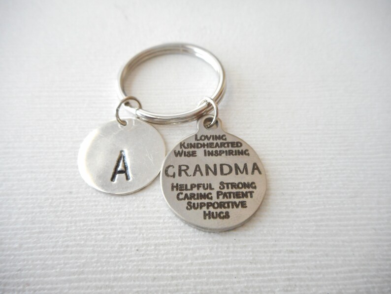 Grandma Initial Keychain/ gifts for grandmother grandmother Etsy