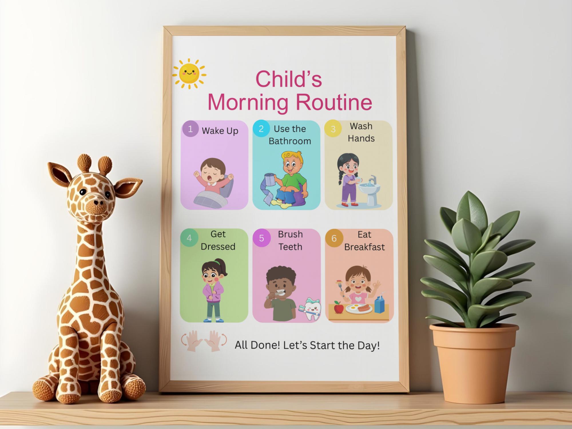 Autism Morning Routine Chart for Toddlers | Visual Schedule Printable ...