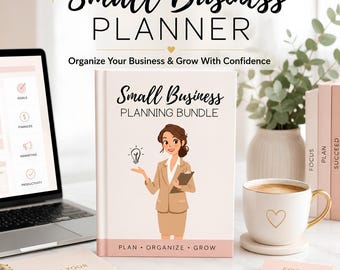 Small Business Planner | Digital & Printable Undated with Budget Tracker | Daily Weekly Monthly Planning