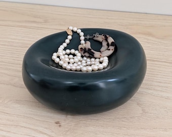 Chunky Organic Shape Jewelry Dish with Glossy Finish, Modern Colorful Catchall Bowl