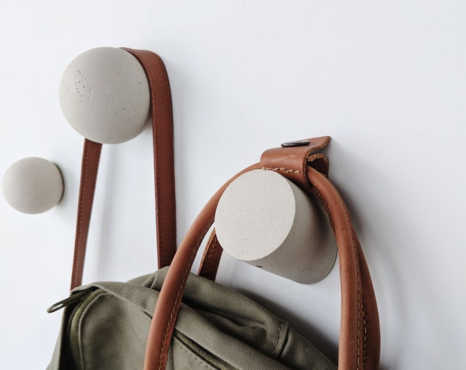 Minimalist Concrete Wall Hook. Modern Sphere Wall Pegs. Concrete Hook