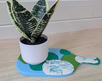 Colorful Marbled Tray, Decorative Candle Tray