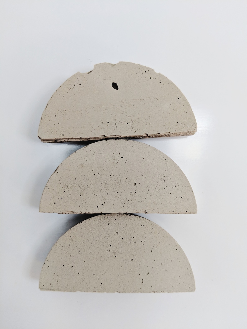 Gifts under 20 Minimalist Home Decor Concrete Magnets Set of 3 Magnets. Modern Half Moon Fridge Magnets Modern Office Magnets