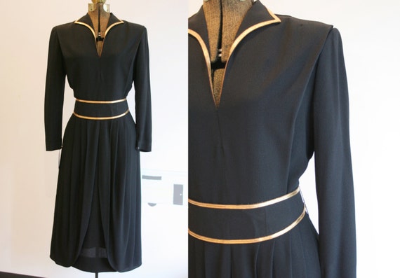 Vintage 1940s Rayon Dress / Mademoiselle Juliette