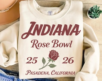 Indiana Rose Bowl PNG, Pasadena California Football Graphic, Vintage College Football Design, Floral Sports Shirt PNG,Indiana University Png