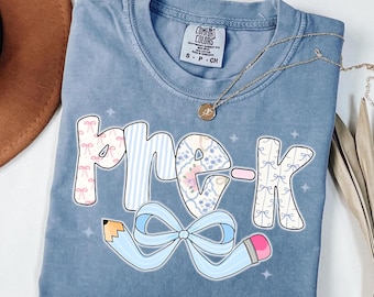 Preppy Pre-K Teacher Png, Pre-K teacher coquette Png, Pre-K shirt, Back to school, Teacher appreciation, Gift for Teacher, Preppy Floral Png