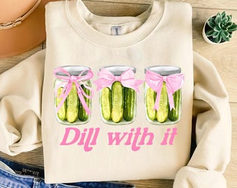 Coquette Dill With It PNG, Funny Png, Pink Coquette Bows, Soft Girl Era, Girl Who Loves Pickles, Pickle Lovers Png, Coquette PNG, Trendy PNG