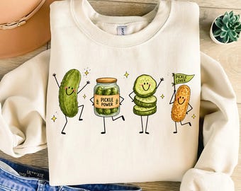 Happy Pickle Doodle Shirt PNG, Cute Smiling Characters Sublimation Design, Funny Pickle Lover PNG, Gift for Pickle Lover,Pickling Season PNG