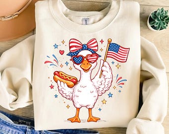 Cottagecore Floral USA Goose Png, Patriotic Coquette, Independence Day Png, 4th Of July png, Cottagecore Goose PNG, Freedom Png,Trendy Goose