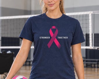 Stronger Together Breast Cancer Ribbon PNG: Pink Awareness Design, 2 Files