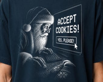 Santa Accept Cookies PNG | Funny Programmer Christmas IT Humor (Digital Download)