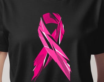 Breast Cancer Awareness Ribbon PNG, Pink Out Sports Design, Athletic Pink Ribbon, Game Day Sublimation Digital Download