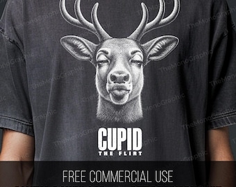 Cupid The Flirt Reindeer PNG, Funny Christmas Shirt Design (Digital Download)