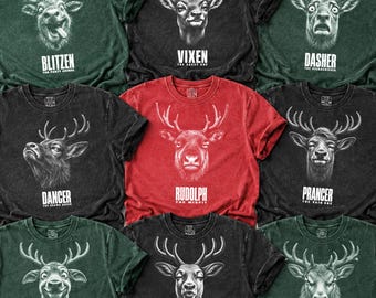 9 Reindeer Christmas Bundle, Funny Family Matching Shirts, Sarcastic Holiday Graphic (DTF PNG)
