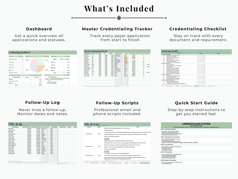 Credential Tracking System Credentialing Tracker System | Insurance Enrollment Spreadsheet ...
