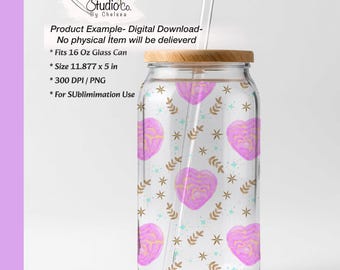 Pan Dulce 16 oz Glass Can Wrap PNG | Mexican Bakery Sublimation Design | Sweet Bread Tumbler Wrap | Digital Download