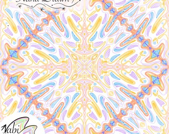 Geometric Seamless Pattern | Abstract Colorful Digital Paper | Kaleidoscope Fabric Design | PNG Download