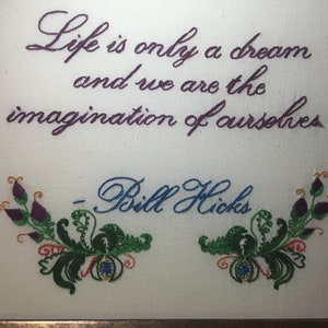 Embroidered Quotes for Wall Decor-Bill Hicks image 2