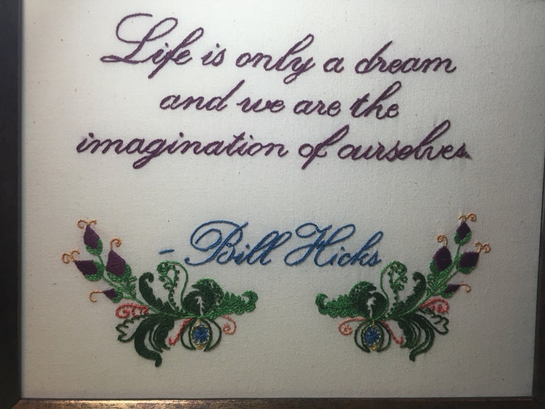 Embroidered Quotes for Wall Decor-Bill Hicks image 2