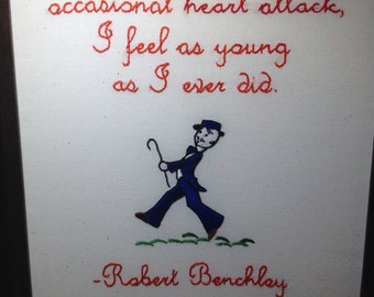 Embroidered Quotes for Wall Decor - Robert Benchley