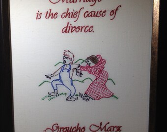 Embroidered Quotes for Wall Decor - Groucho Marx