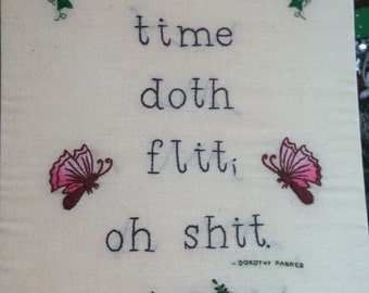 Embroidered Quotes for Wall Decor - Dorothy Parker
