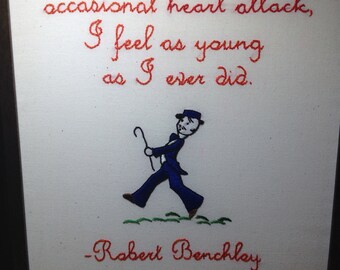 Embroidered Quotes for Wall Decor-Robert Benchley