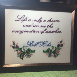 Embroidered Quotes for Wall Decor-Bill Hicks