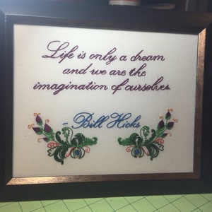 Embroidered Quotes for Wall Decor-Bill Hicks image 1