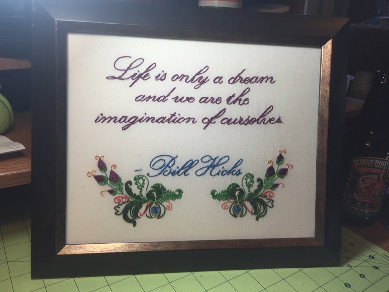 Embroidered Quotes for Wall Decor-Bill Hicks image 1
