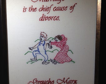 Embroidered Quotes for Wall Decor-Groucho Marx