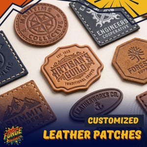 Parches personalizados de piel sintética para sombreros, parche de piel sintética grabado con láser personalizado con reverso termoadhesivo, parche con monograma