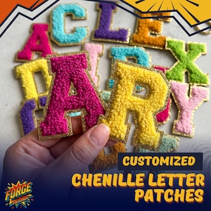 Parches de letras de chenilla personalizados, letras para chaquetas universitarias, parches para chaquetas Letterman, parches de chenilla personalizados, parches para chaquetas personalizados