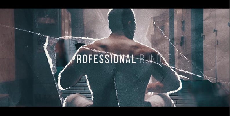 May include: A distressed image featuring a muscular person from the back, with the words "PROFESSIONAL BUNDLE" overlaid. The image has a textured, torn paper effect, with a muted color palette.