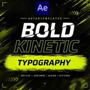 Tipografía cinética llamativa para After Effects / Paquete de animación de texto deportivo dinámico / Títulos animados modernos / Preajustes de texto con pinceladas / Sin plugin
