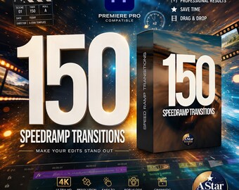 150 Premiere Pro Speed Ramp Transitions – Cinematic Video Editing Pack