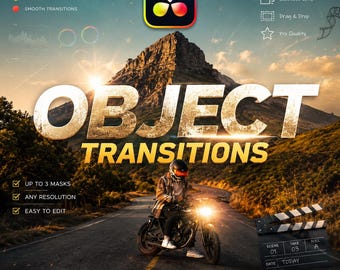 Object transitions for Davinci Resolve - Animated Split Objects