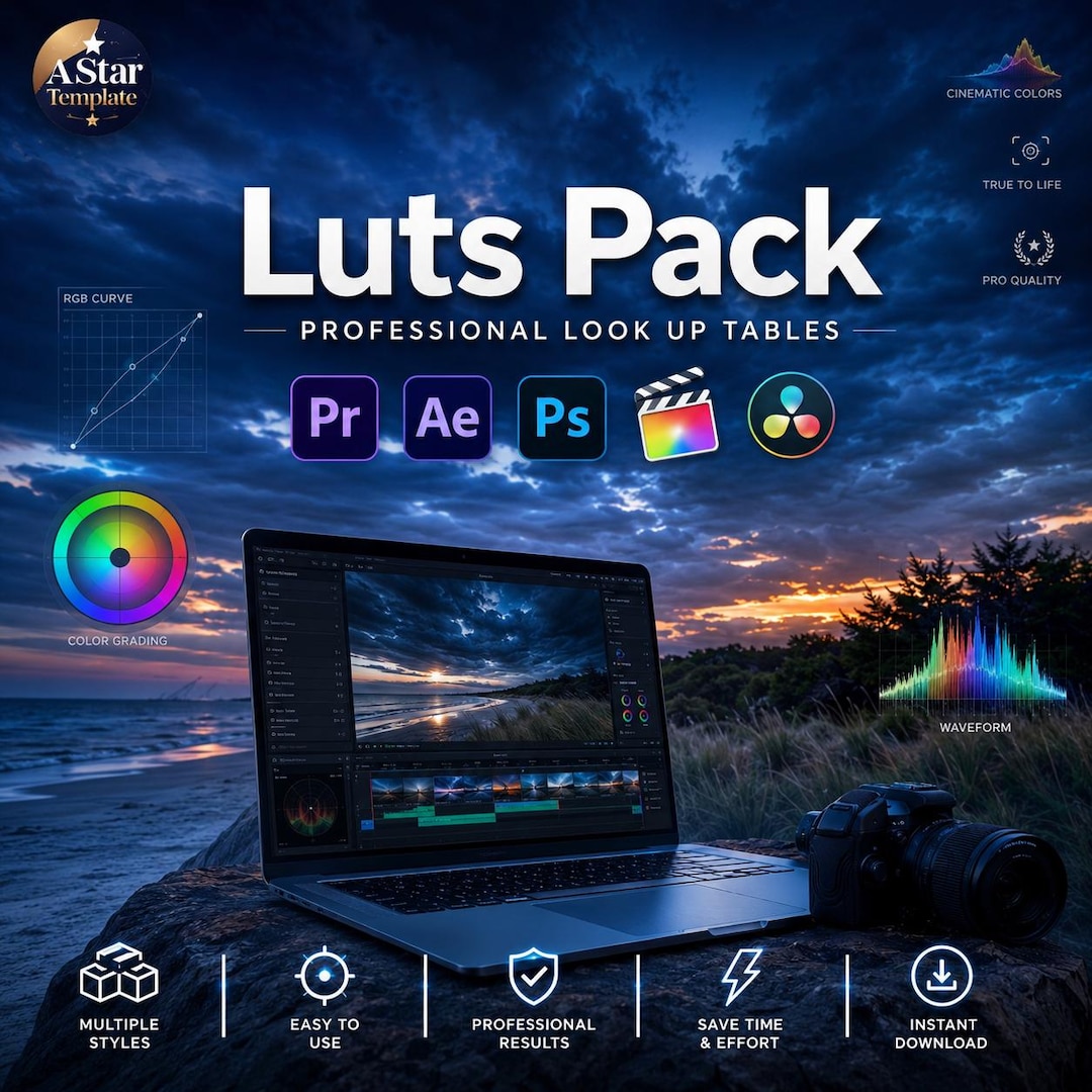CINEMATIC LUTS Video Presets, Video and Photo Color Grading, Film Video ...
