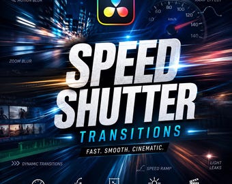 peed Shutter Transitions for DaVinci Resolve 19 | Cinematic Motion Blur Video Effects