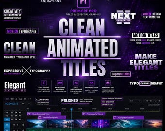 Premiere Pro Minimal Animated Typography Titles | Clean Text Animations (Essential Graphics)