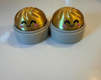 3D Printed Golden Dumpling Clicker Keychain – Fidget Toy for Anxiety Relief