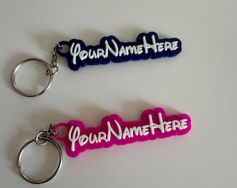 Disney-Inspired Personalized Name Keychain | Custom 3D Printed Keychain | Cute Bag Tag | Personalized Gift