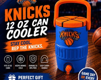 NY Knicks Inspired 3D Printed Can Cooler – Basketball Fan Beverage Holder