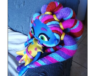 Zoe Walker Plush from Super Monsters: The Sweet Artist Zombie with Rainbow Hair, Ready for Hugs!