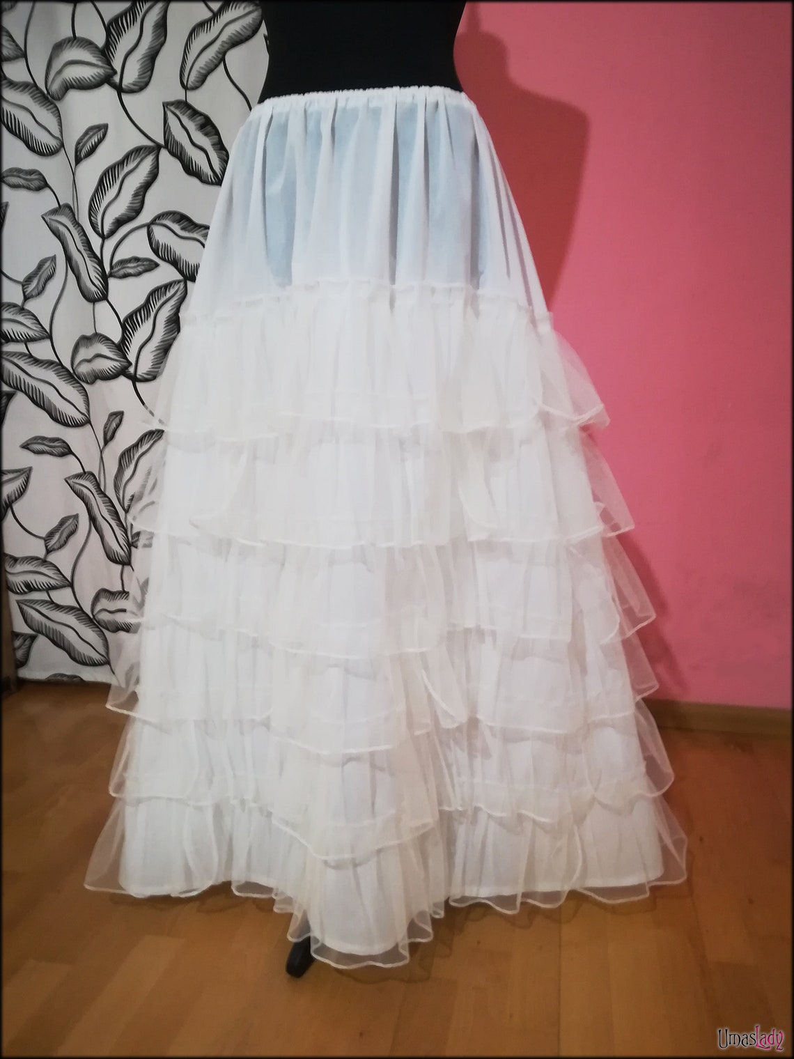 Sottoveste Vittoriana Crinolina Con Busto - Bianco Per Costumi Rinascimentali - Foto 6