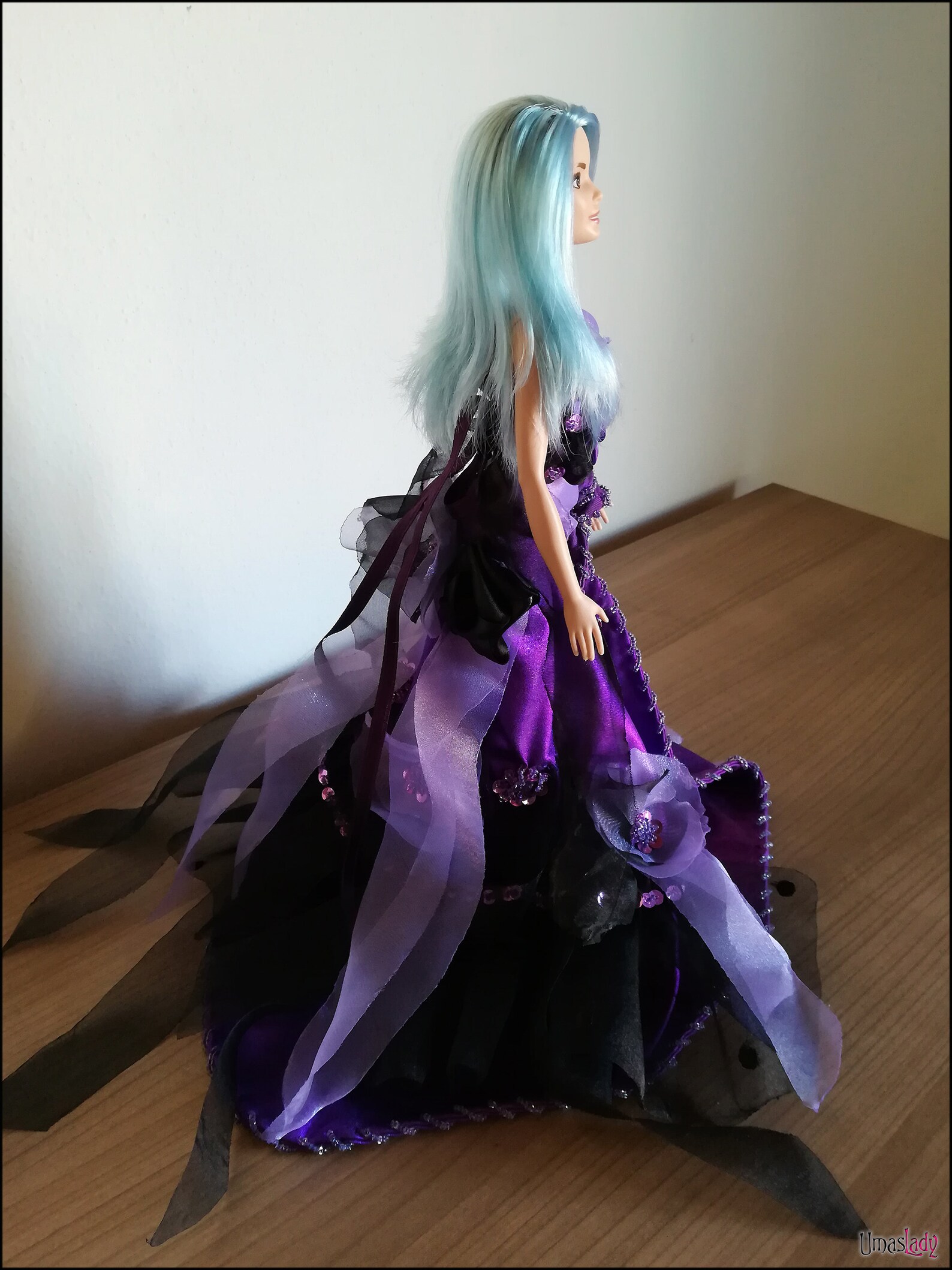 Gothic Barbie purple dress Barbie luxury hand-embroidered | Etsy