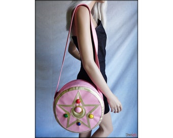 Sailor Moon Crystal Bag: Kawaii Elegance in Pink Faux Leather, Anime Collection Shoulder Bag - Gift Idea for Anime Enthusiasts!