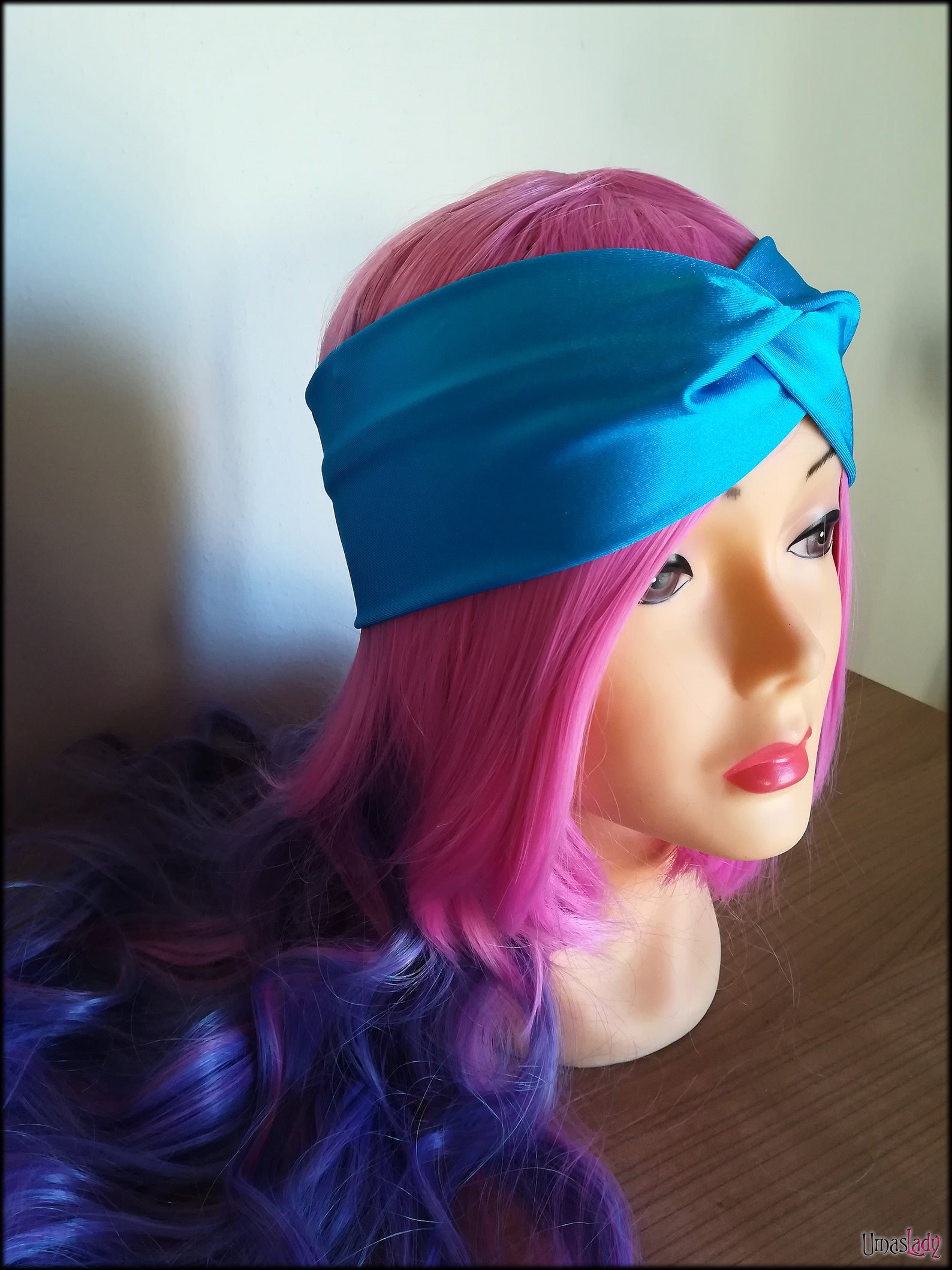 Turquoise Shiny Lycra Headband Stretchy Headband Braided Etsy Singapore