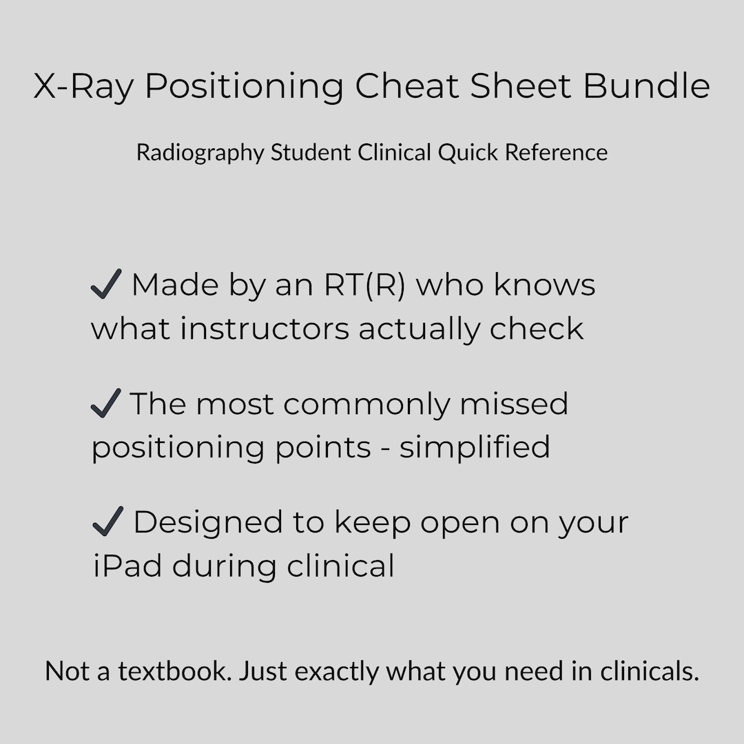 PA Chest X-ray Positioning Guide | Radiography Student Cheat Sheet | X ...